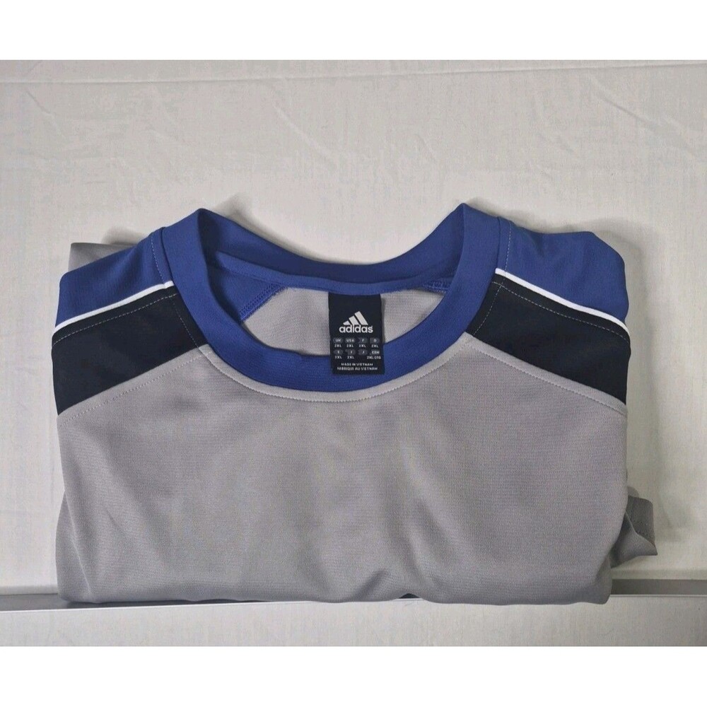 Adidas Climalite Shirt Men's Size 2XL Blue Gray Performance Moisture Wicking XXL - Picture 14 of 14